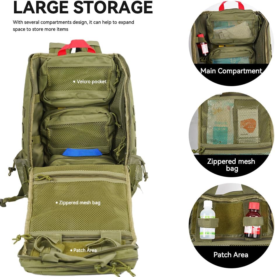 Ultralighe Hiking blackpack with ventilated suspension ergonomic load-reducing pack for trekking&camping durale water-resistant daypack for men&women (green)