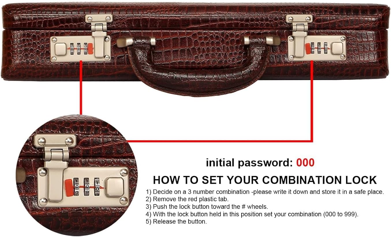 Full Grain Leather Briefcase Attache Case For Unisex Size L17xW3xH12 Inches Briefcase Bag