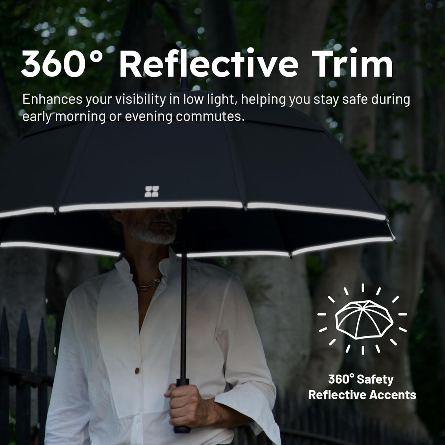 Weatherman Umbrella - Stick Umbrella - Windproof Umbrella Resists Up to 55 MPH Winds - (Sage)