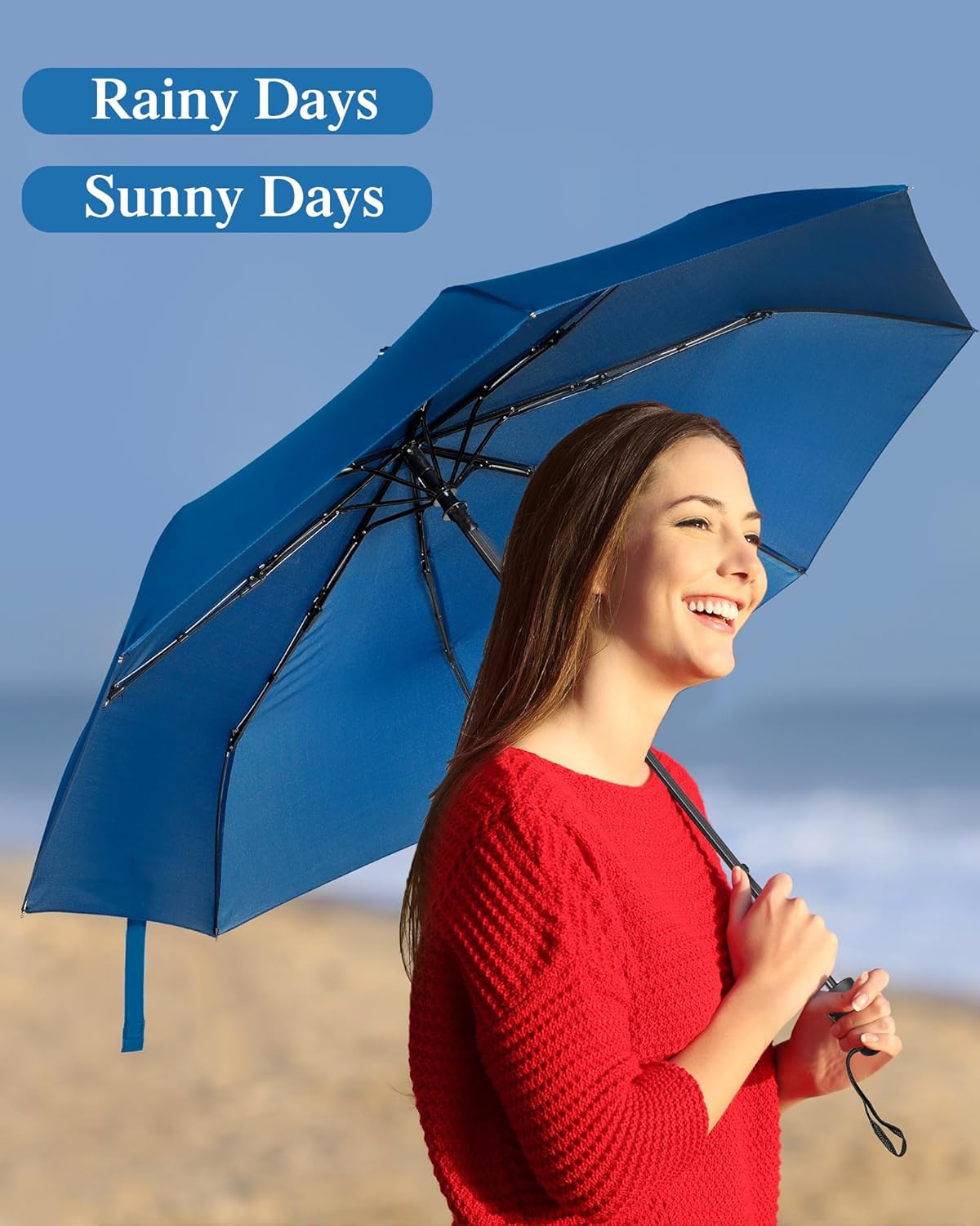 Wesiti 10 Pack Rain Umbrellas Bulk Automatic Open Close Collapsible Umbrella for Men Women