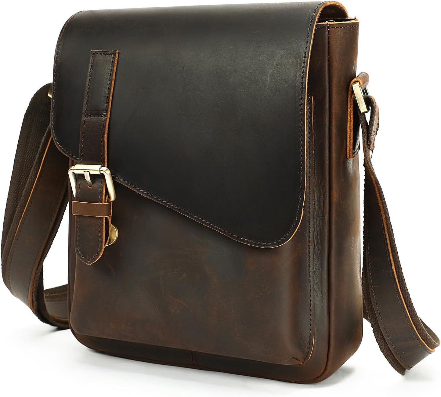 Men Leather Messenger Bag Vintage Working Shoulder Crossbody Bags Purse Daypack Handbags for Women Gift