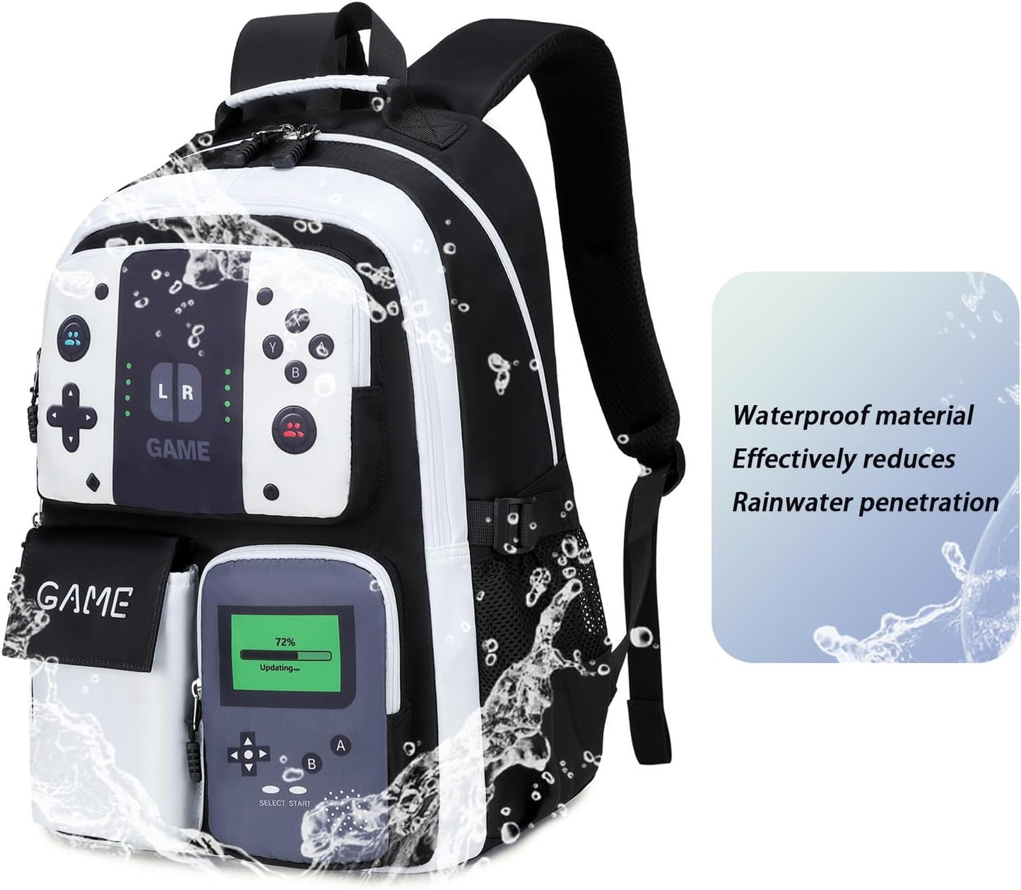 Boys Backpack Kids Bookbag Teens School Bag Luminous Game Large capacity bag