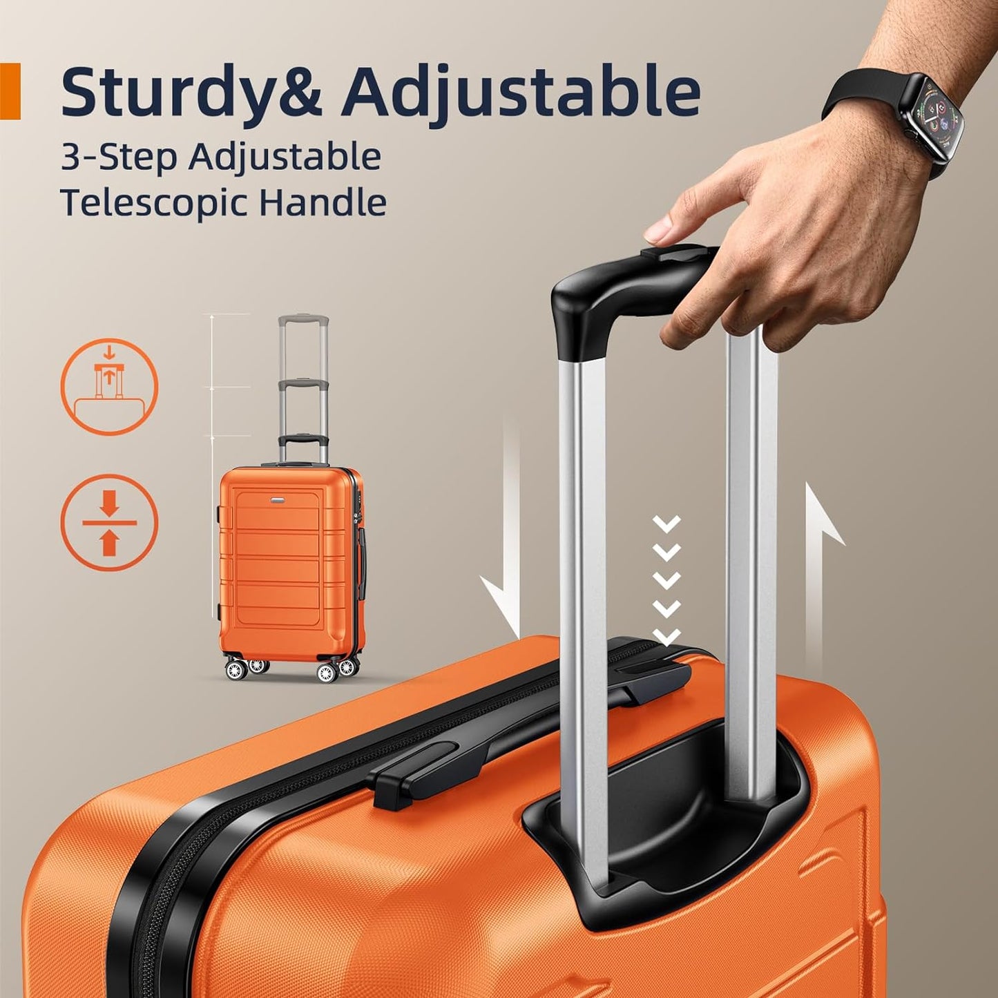 SHOWKOO Luggage Sets Expandable PC+ABS Durable Suitcase Sets Double Wheels TSA Lock 4 Piece Luggage