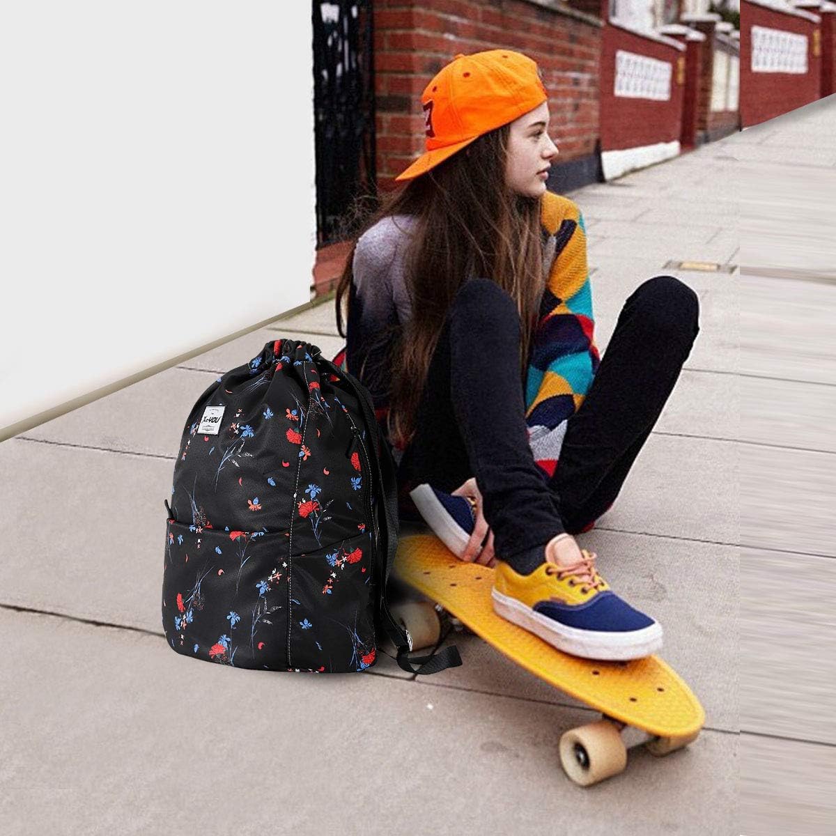 XEYOU Drawstring Sports Backpack Lightweight Gym Yoga Sackpack Shoulder Rucksack Casual Outdoor