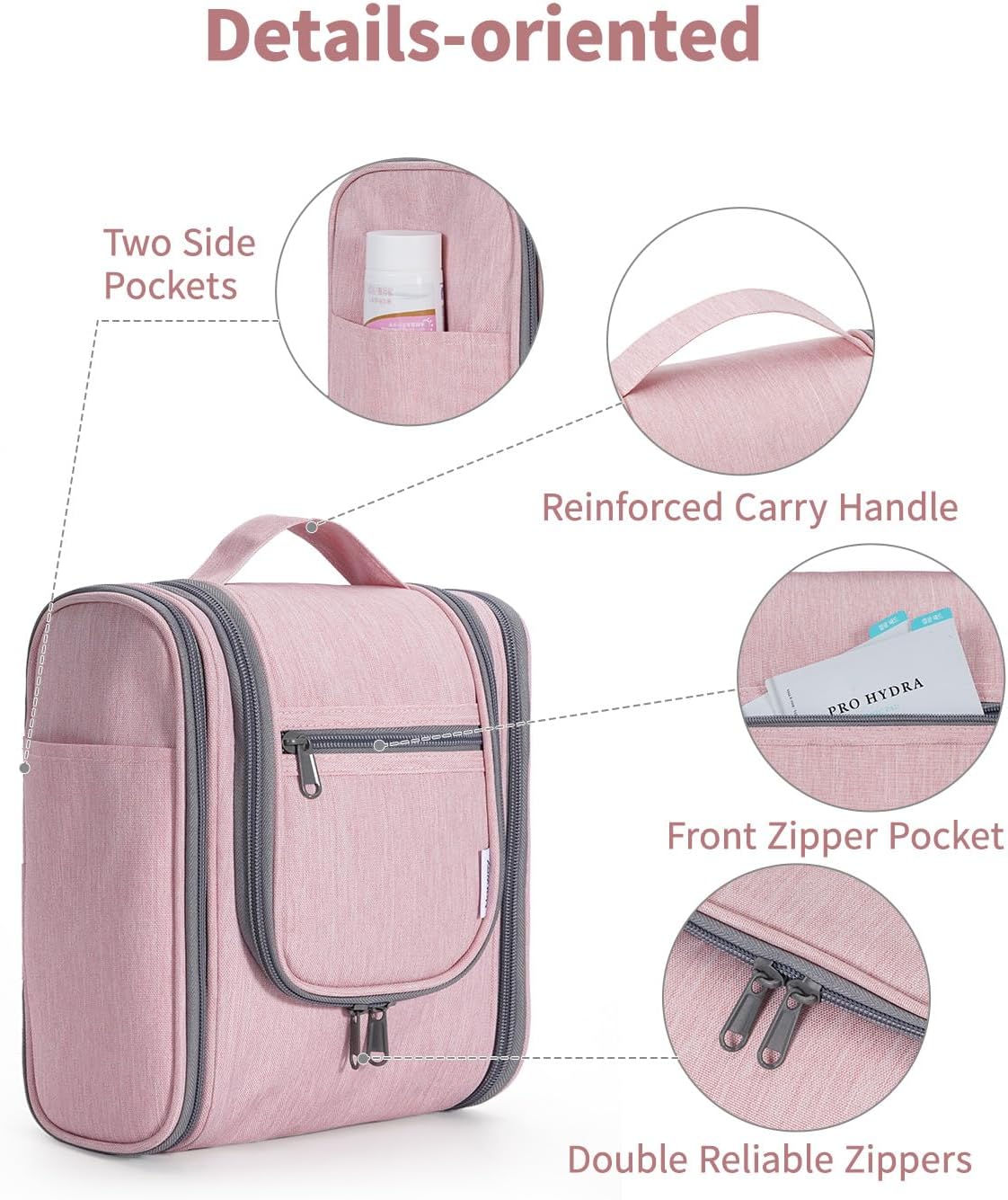 Narwey Small Hanging Toiletry Bag Women Travel Makeup Bag Organizer Toiletries Bag for Travel Size