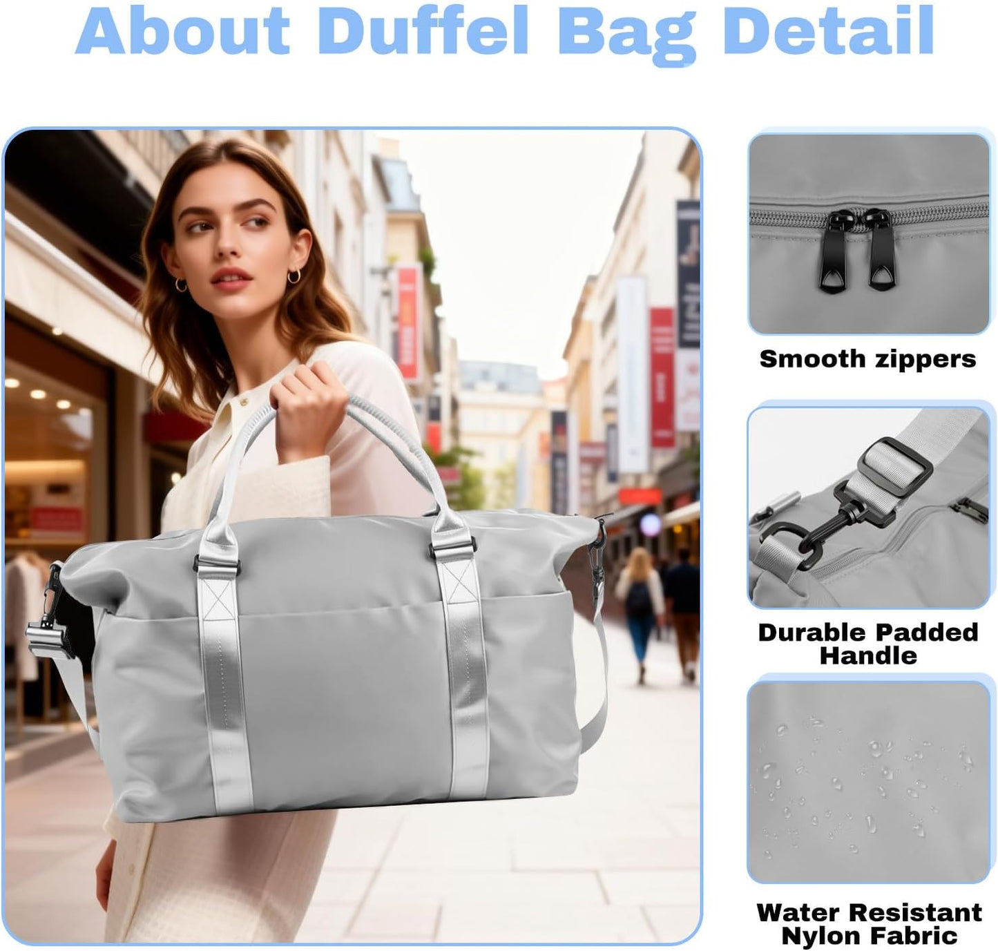 Weekender Duffel Bags for Women, Travel Totes Bag for Airplane Essentials, Overnight Bags for Women with Trolley Sleeve, Large Carry On Hospital Bag for Labor and Delivery, Sport, Gym