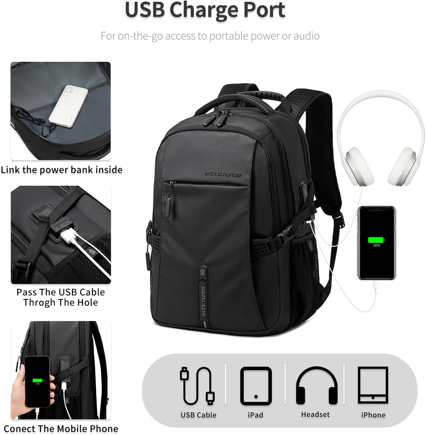 Business Laptop Backpack for Men Work Commuting, 30L Large Travel Carry On Backpack Flight Approved for Airplane, Professional Adult College Backpacks Casual Daypack, Black