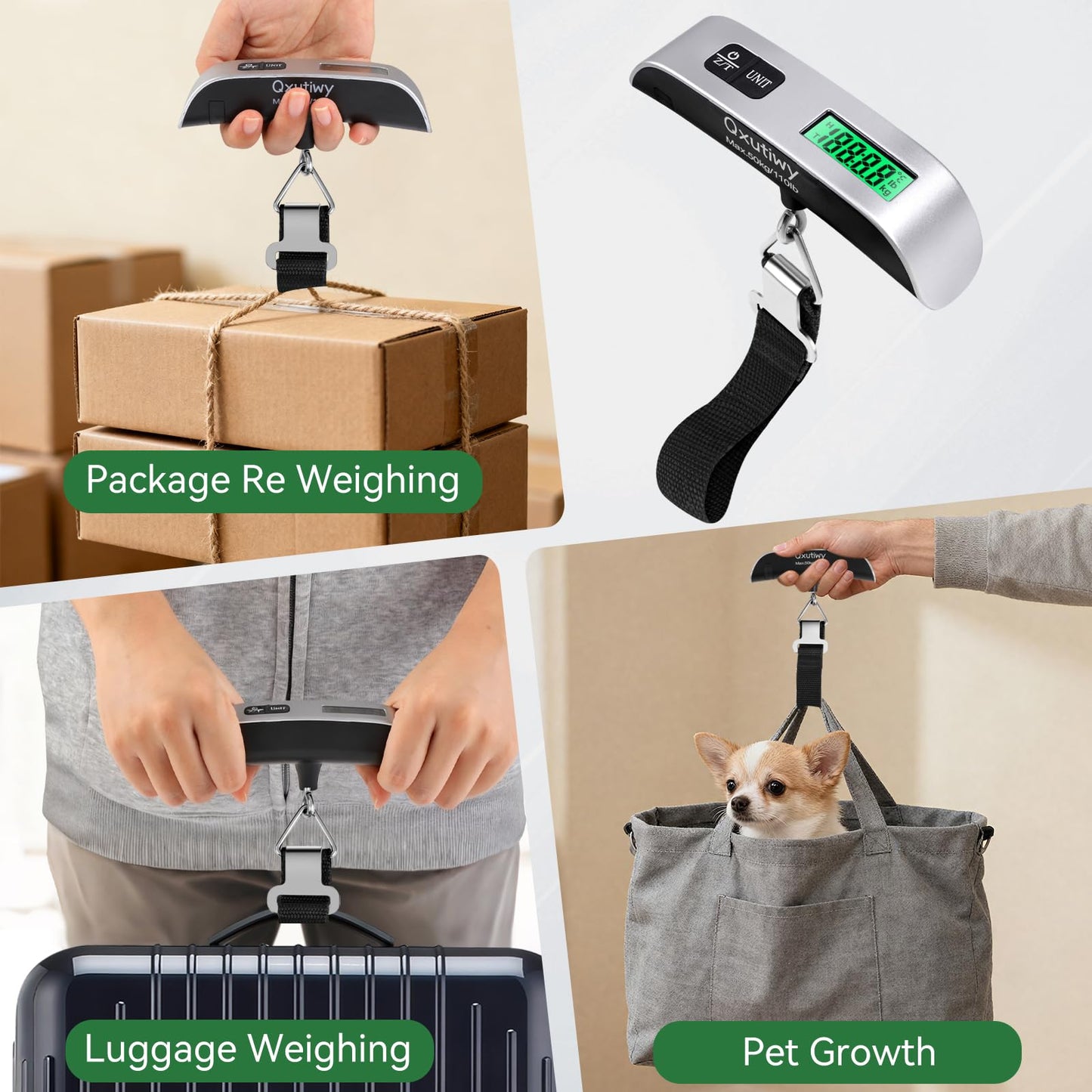 Qxutiwy Luggage Scale, 110 Pounds Digital Luggage Scale Battery Included