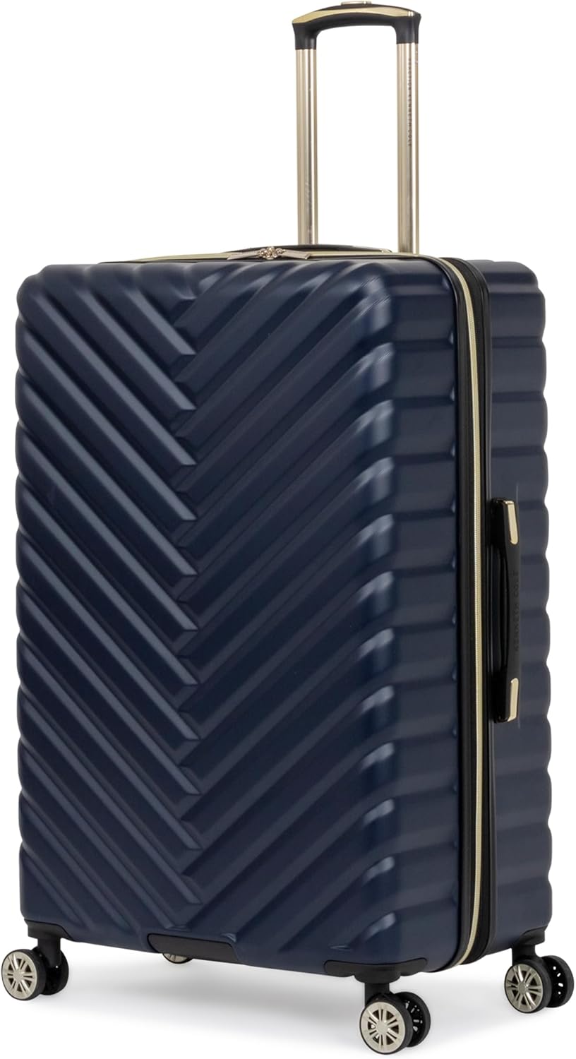 Kenneth Cole REACTION Madison Square Lightweight Hardside Chevron Expandable Spinner Luggage, Navy