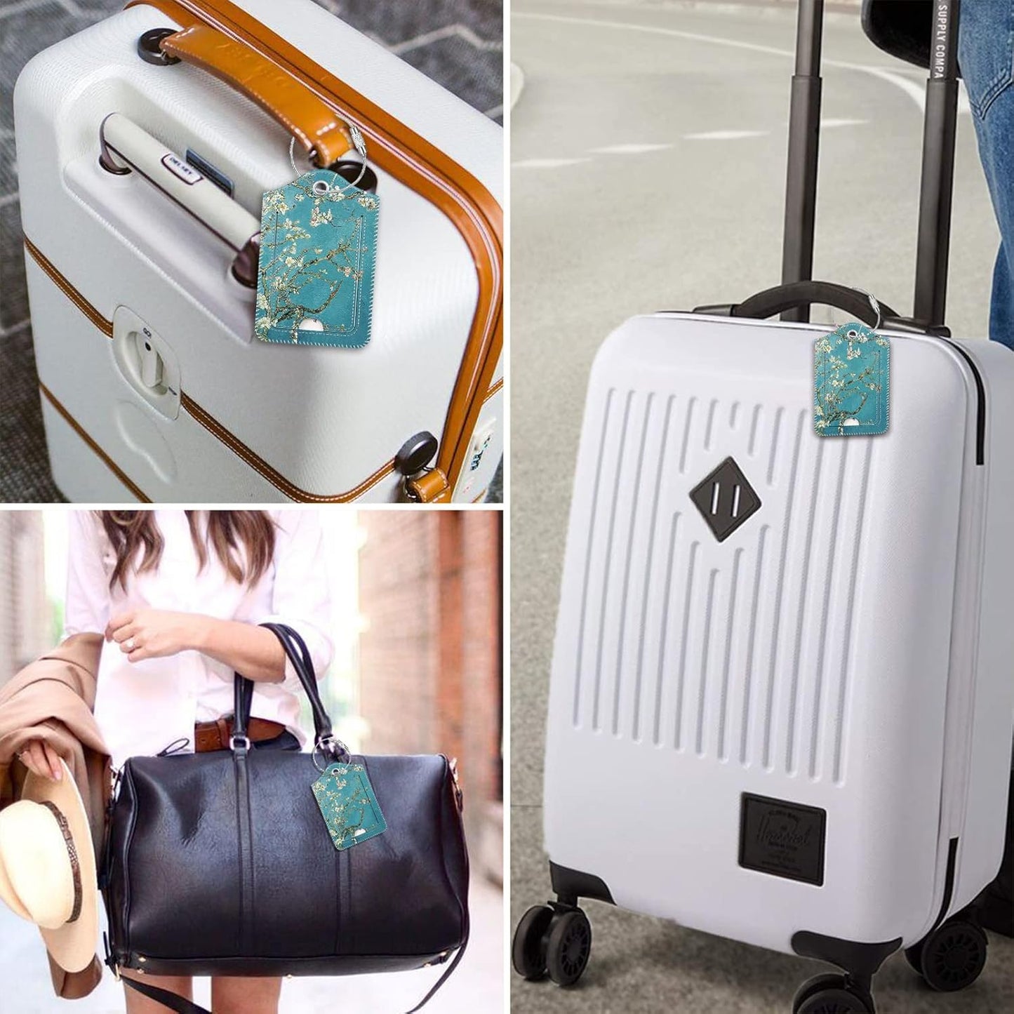 Fintie Luggage Tags, Privacy Cover ID Label with Stainless Steel Loop and Address Card for Travel