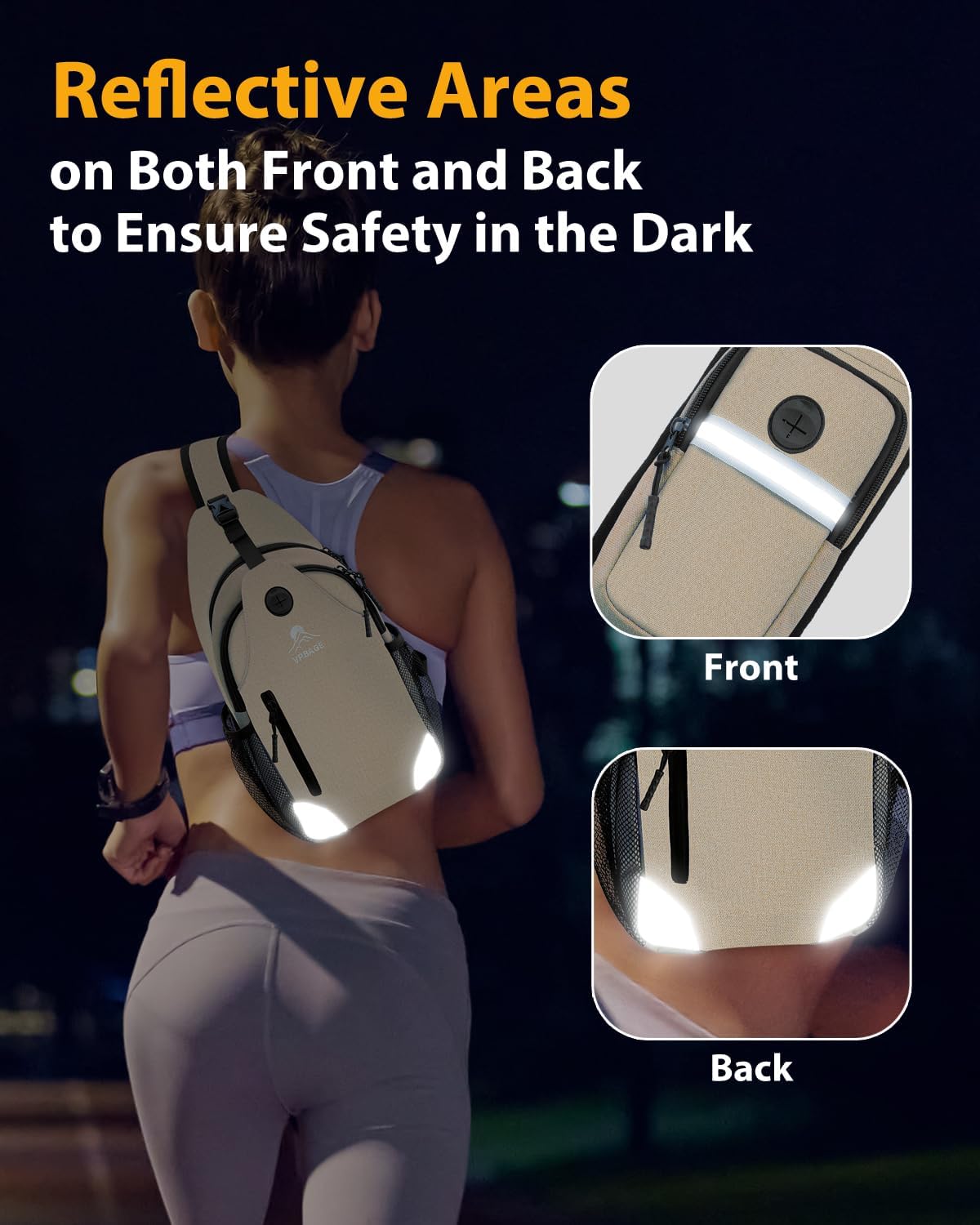 Sling Bag, Crossbody Bag for Men, Cross Body Hiking Backpack, Travel Daypack, Chest Pack with Chest Phone Holder