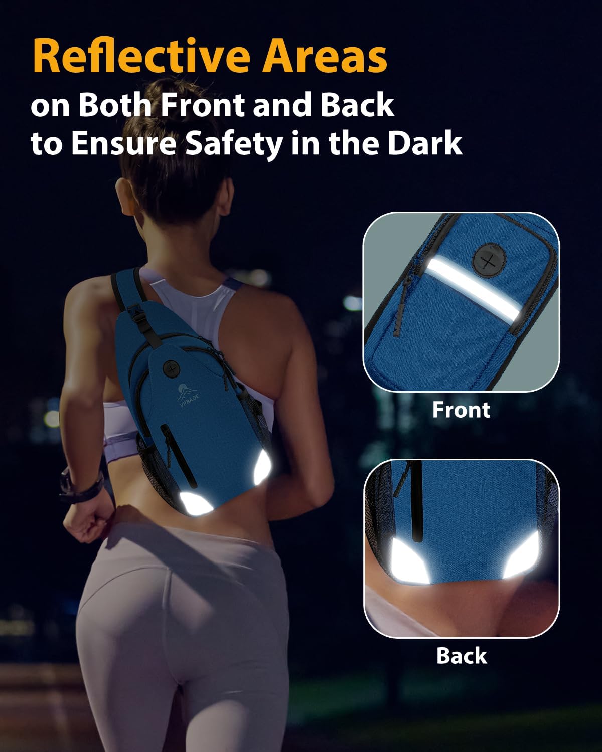 Sling Bag, Crossbody Bag for Men, Cross Body Hiking Backpack, Travel Daypack, Chest Pack with Chest Phone Holder
