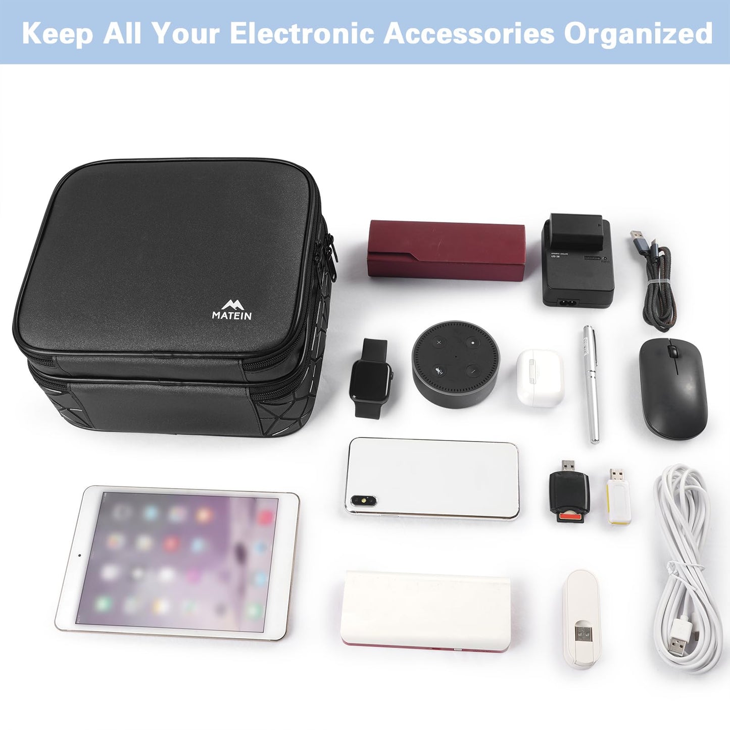 MATEIN Cable Organizer Bag, Travel Electronic Storage Cord Organizer Box