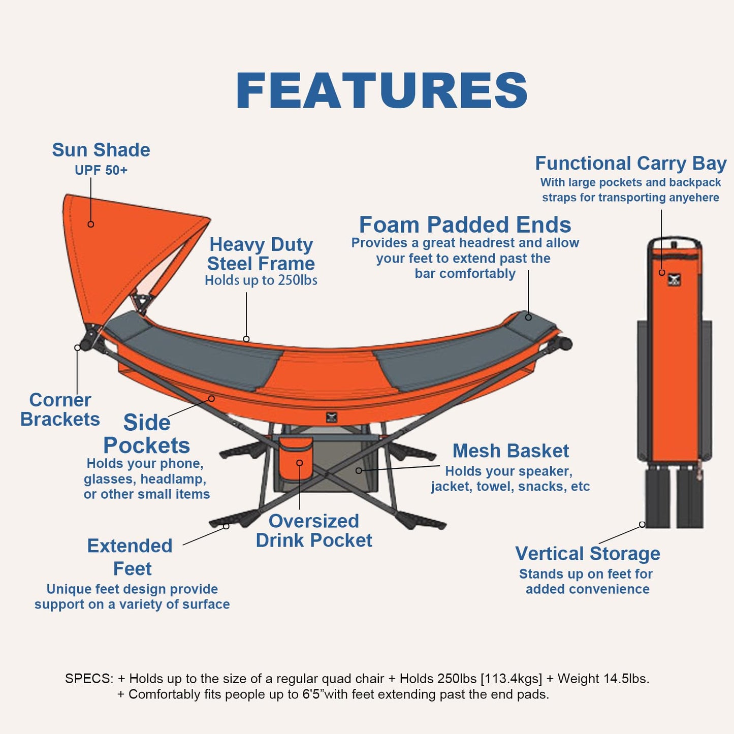 Portable Hammock with Stand for Indoor Outdoor Camping Essentials
