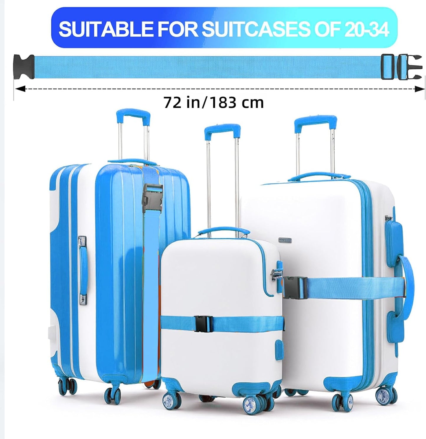 Luggage Straps for Suitcases TSA Approved, Travel Belt Suitcase Belt, Suitcase Straps TSA Approved