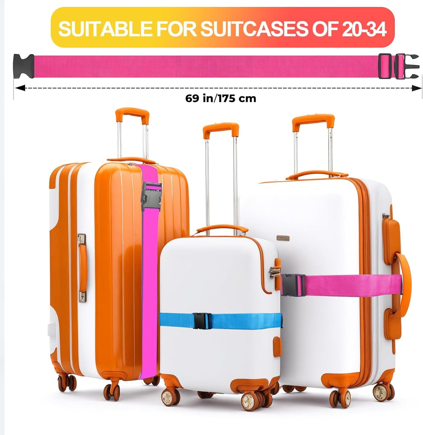 Luggage Straps for Suitcases TSA Approved, Travel Belt Suitcase Belt, Suitcase Straps TSA Approved