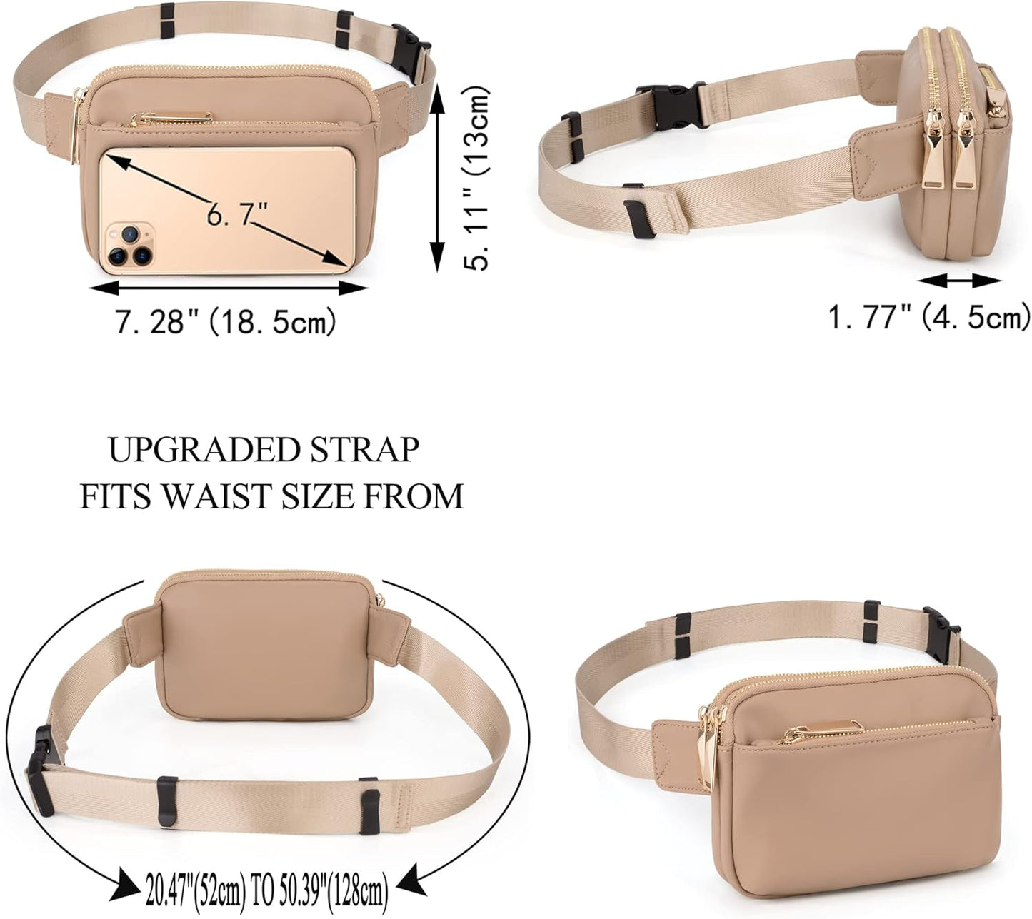 UTO Fanny Pack for Women Crossbody Trendy Fashion Belt Purse Chest Waist Hip Bumbag for Outdoor
