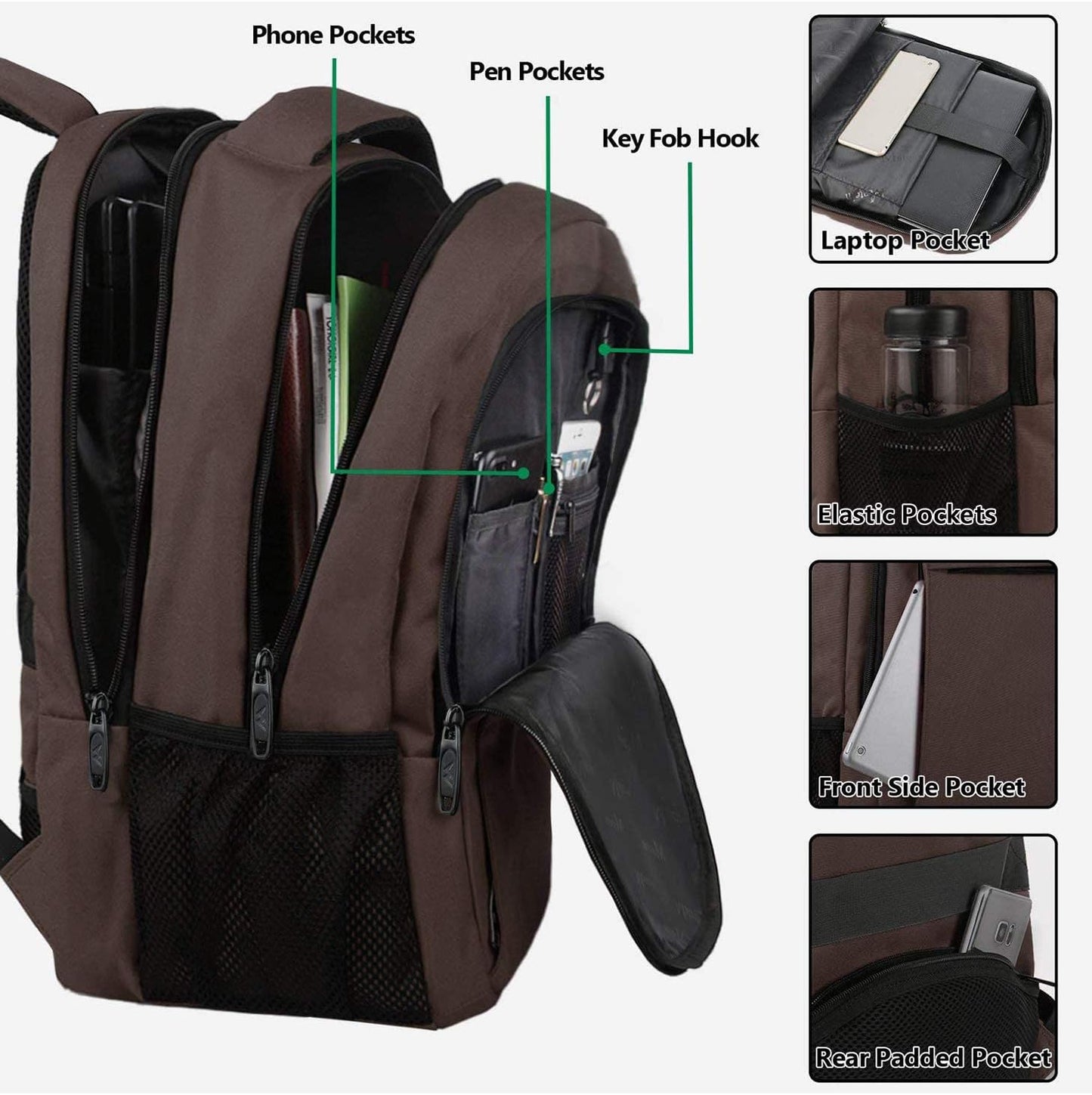MATEIN 15-inch Laptop Backpack, School Backpack with USB for Men Women and College Student, Sturdy