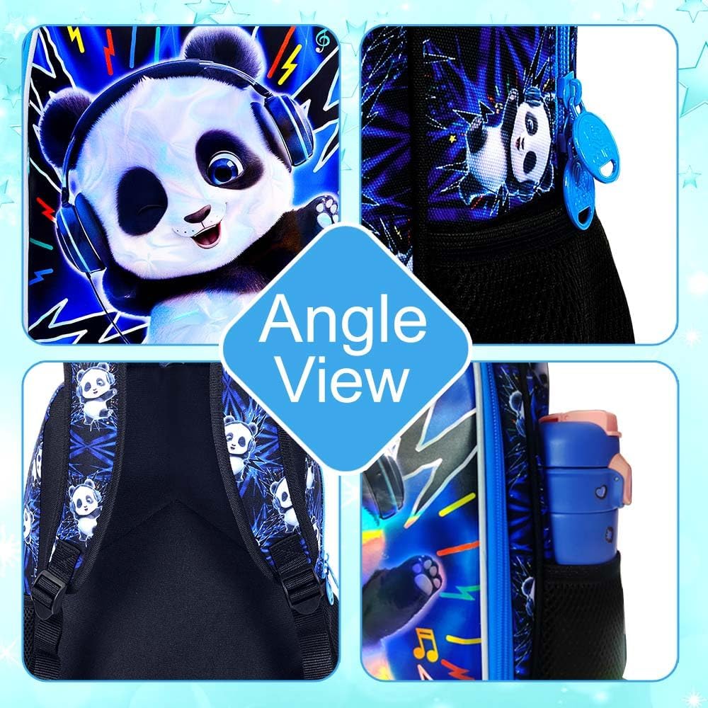 3PCS Boys Backpack, Water Resistant Kids Bookbag Set with Lunch Box, Cute School Bag for Preschool Toddler