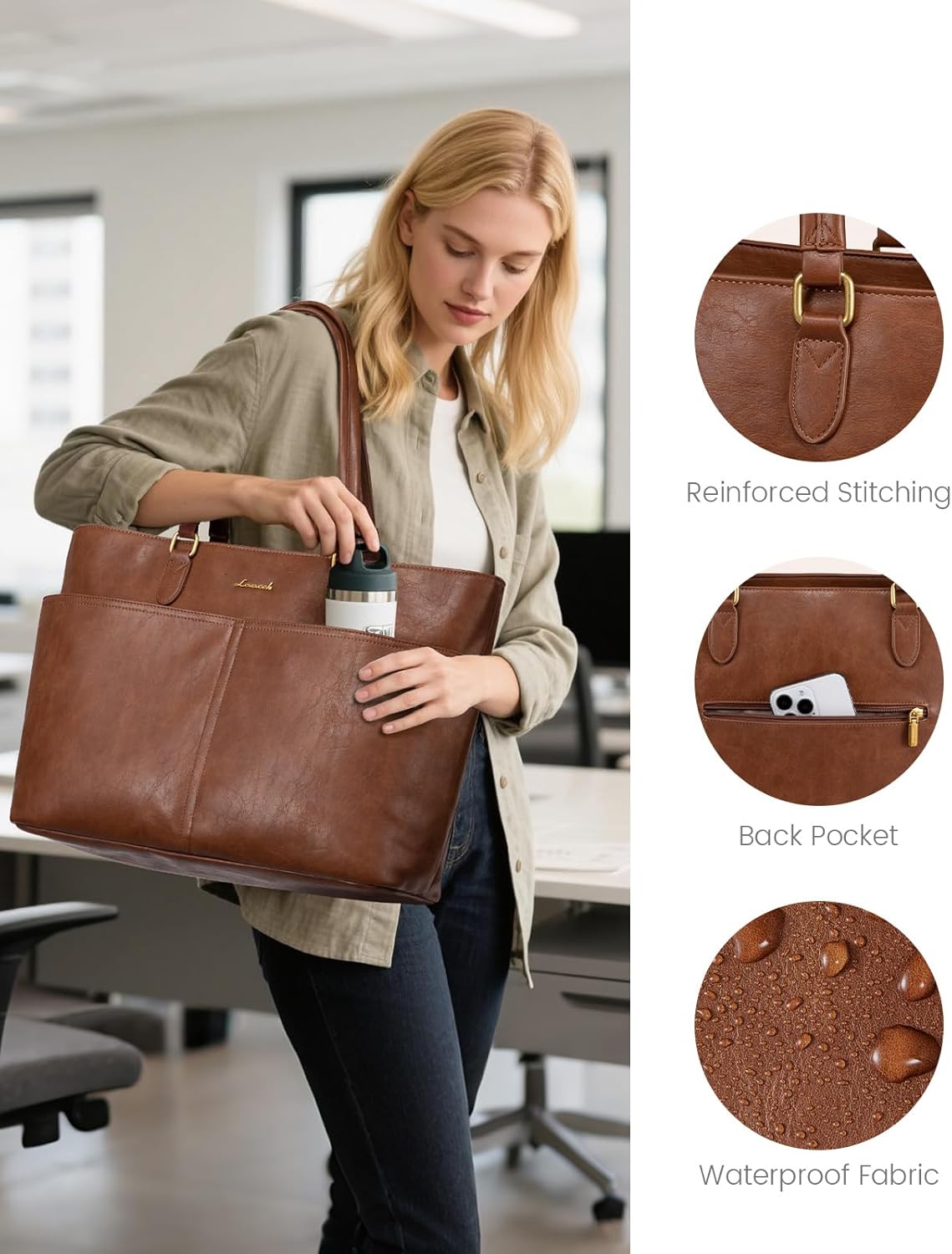 LOVEVOOK Laptop Tote Bag for Women, 15.6 inch Laptop Work Bags for Teacher/Nurse Large Computer Bag