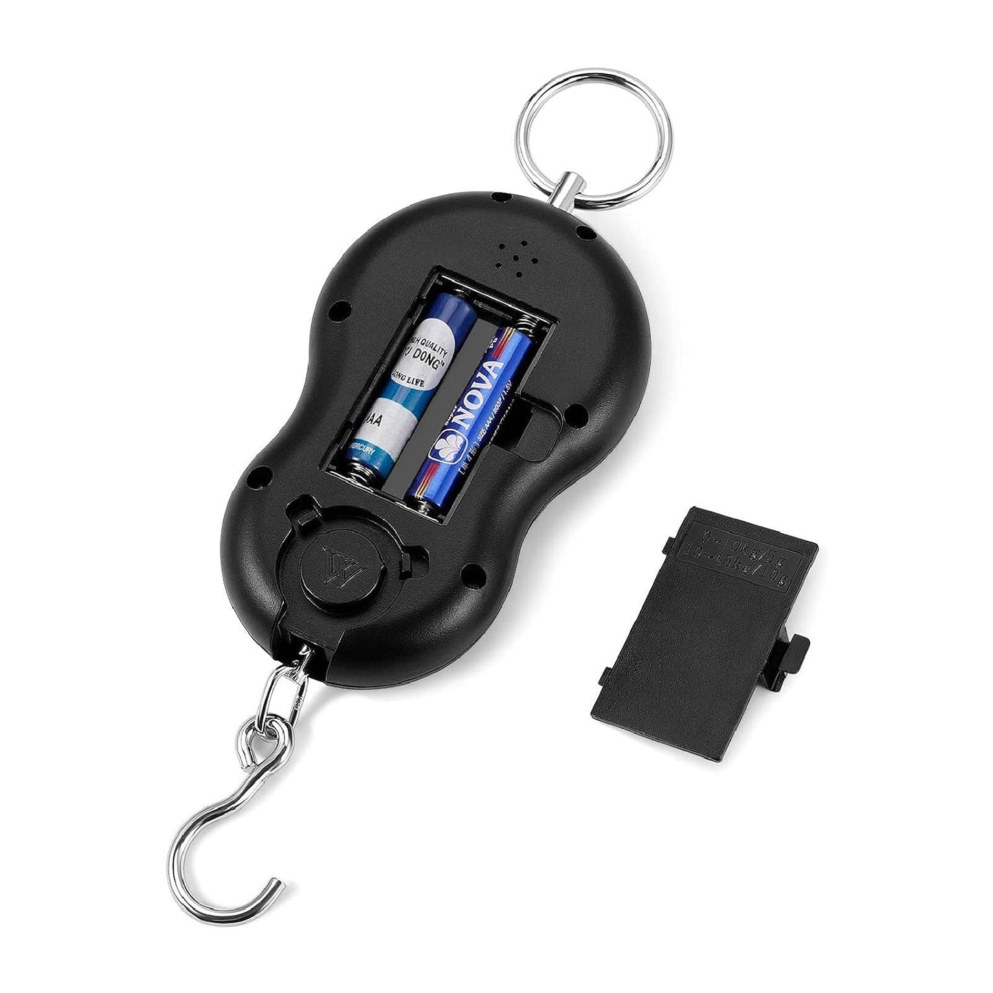 Electronic Fish Scale with Backlit LCD Display, Digital Portable Hanging Luggage Scale 110lb/50kg for Home and Outdoor, 2 AAA Batteries Included