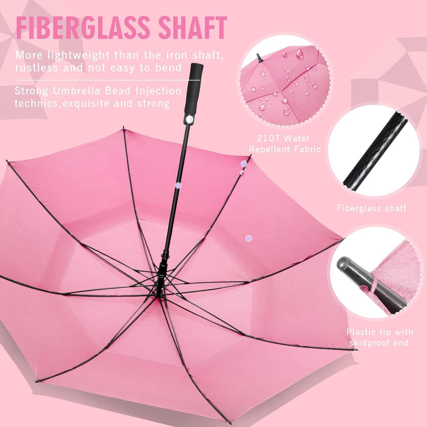 ZOMAKE Golf Umbrella Windproof, Extra Large Oversized Heavy Duty Double Canopy for Rain, Sports