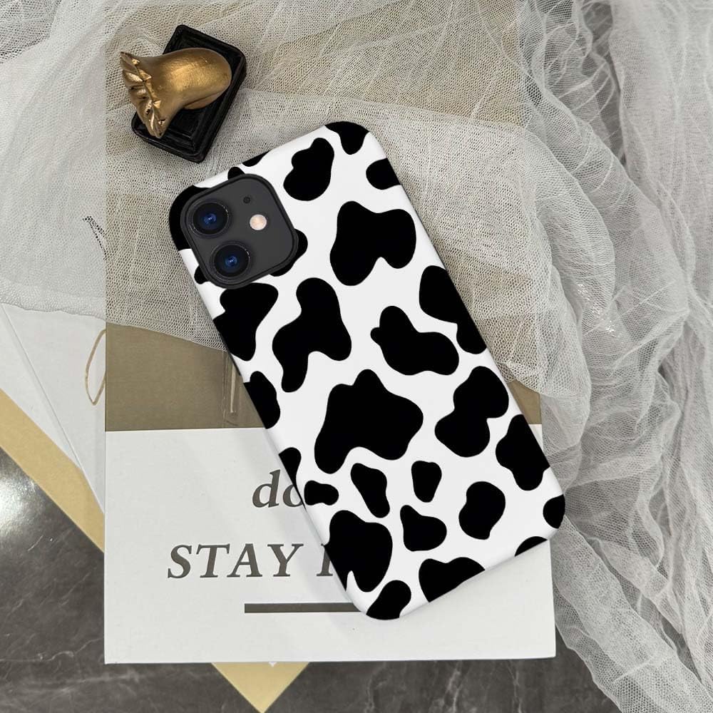 SEized Case Compatible with for iPhone 11,Black White Cow Pattern Phone Case for Girl Women Boy Men,Durable Protection Case for iPhone 11