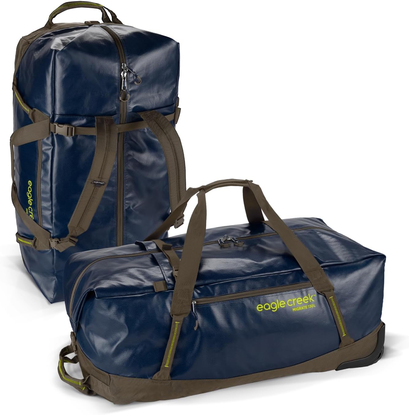 Eagle Creek Migrate 110L Wheeled Duffel Bag – Durable, Weather-Resistant Travel Duffel with Smooth Wheels - Multiple Carry Options for Easy Transport - Rush Blue