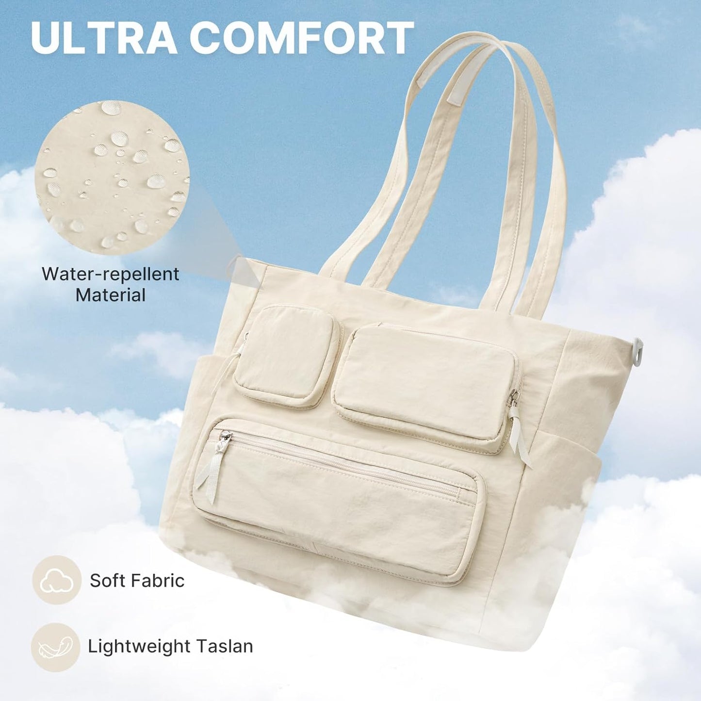 G4Free Tote Bag for Women, Lightweight Work Bag with 15" Laptop Pocket for Teacher Nurse Casual Shoulder Bag for Travel Daily