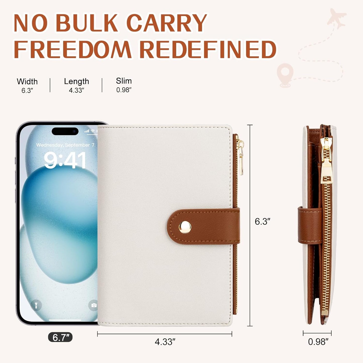 Passport Holder for Travel Women, RFID Blocking Passport Wallet with Airtag Slot, PU Leather Passport Cover Travel Wallet with Zippered Coins Pocket for Travel Essentials