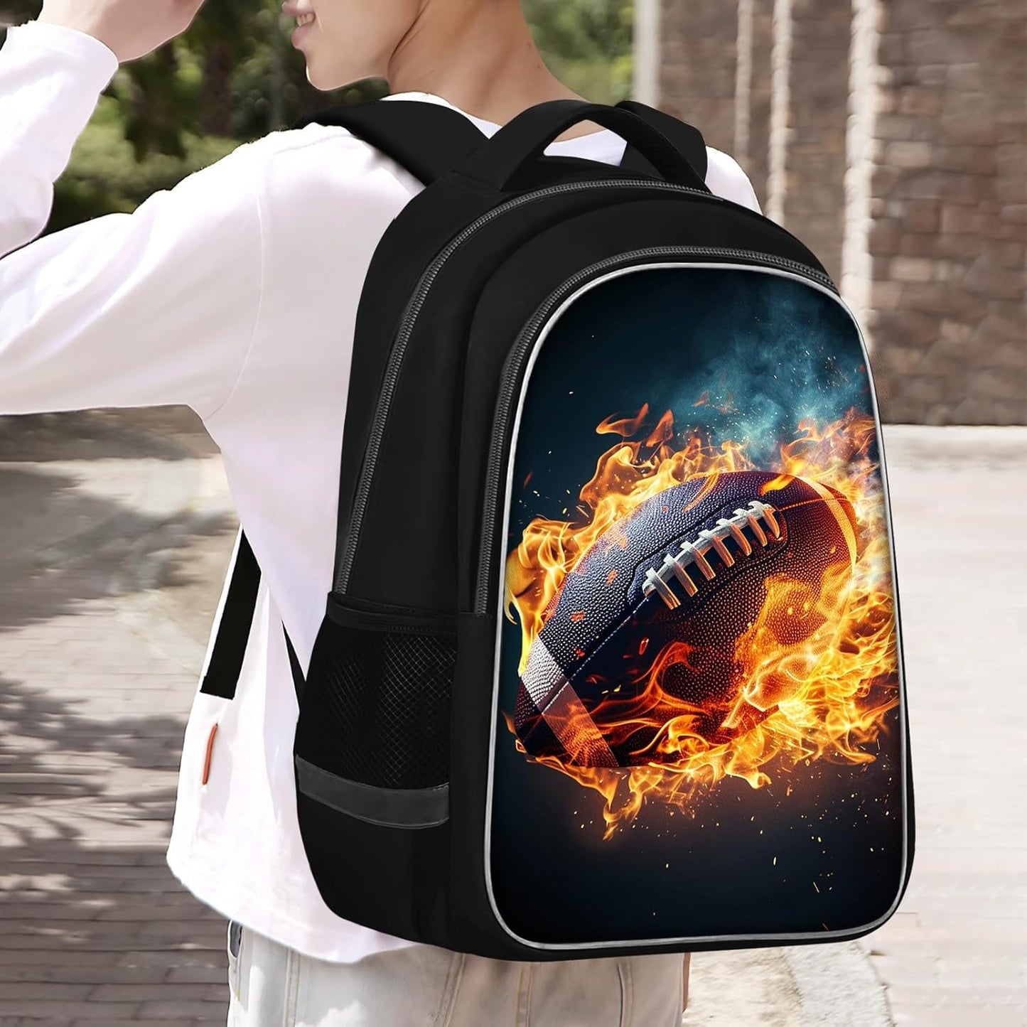 School Backpack for Boys - American Football Boys Backpack for Kids Children Elementary Middle