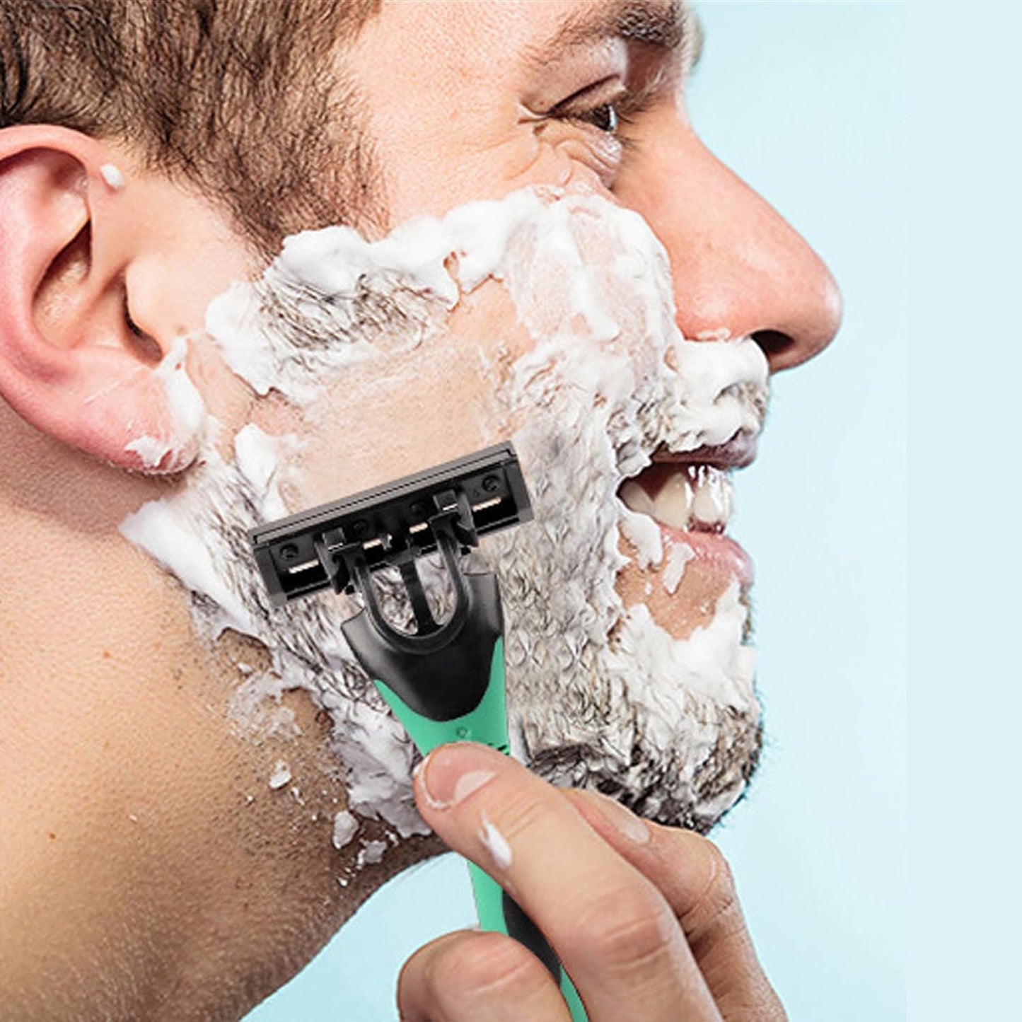 Men's Disposable Razors, 3-Blade Razors with Lubricating Strip and Pivoting Head, | Disposable Mens Razors for Shaving Sensitive Skin 12 count Green