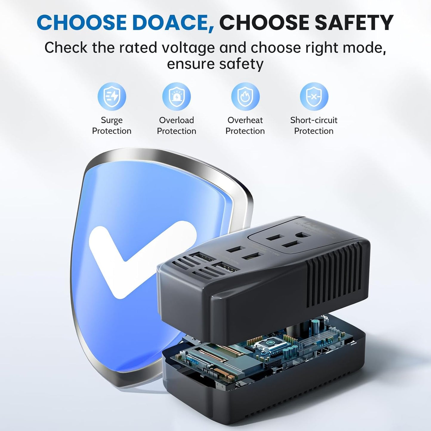 Upgraded 2000W Voltage Converter US to Europe -220V to 110V Converter for European Travel for Hair Dryer Straightener, 2300W with PD Charger for Tablet Camera Cell Phone