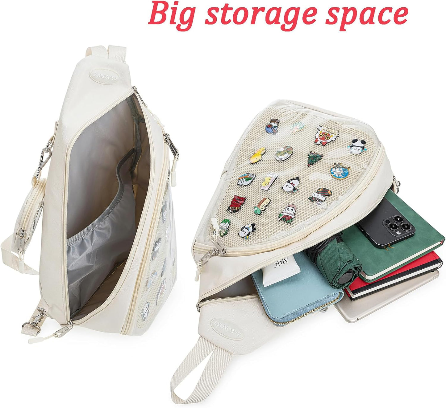 Mens Womens Oxford Ita Bag Pin Display Chest Pack Single Shoulder Bag Sport Backpack Packs Hiking Daypack