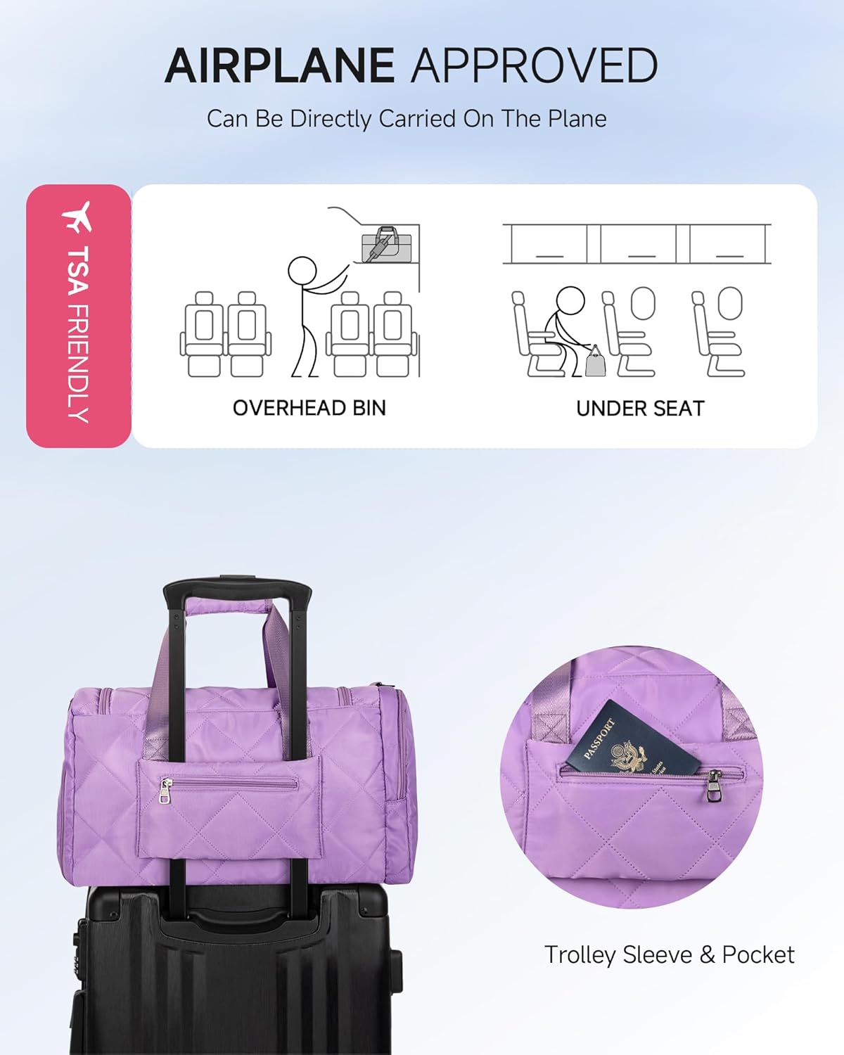 Gifts for Teenage Girls, Monogram Duffle Bag for Travel, Overnight, Girls Trips Gifts Favors