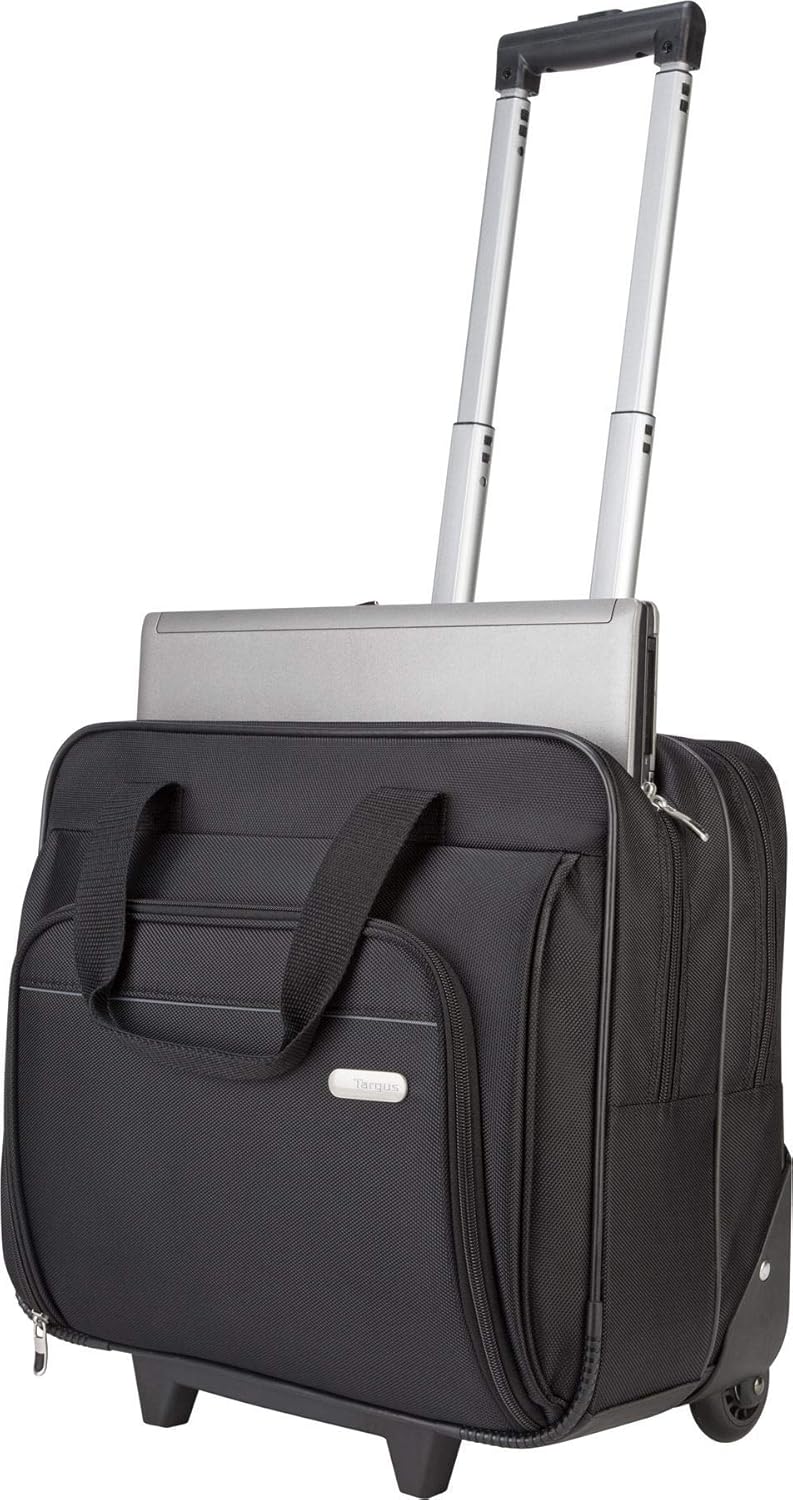 Targus 16 inch Rolling travel laptop case, Black - Travel briefcase and small rolling bag - Spacious foam padded laptop case 16" (TBR003US)