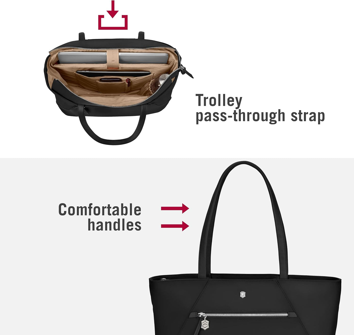 Victorinox Victoria Signature Tote - Professional Travel Laptop Bag for Women - Holds Computer & Tablet - Includes Clutch - 19 Liters, Black