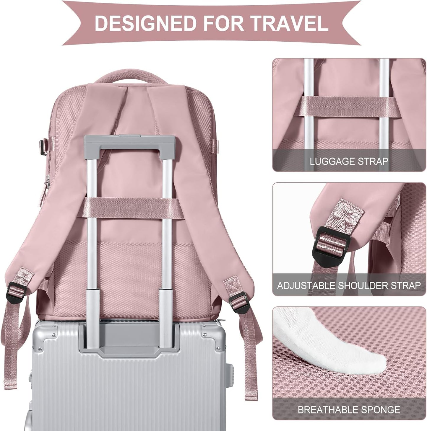 coowoz Travel Backpack For Women Men,Carry On Backpack,Hiking Backpack Waterproof Outdoor Sports