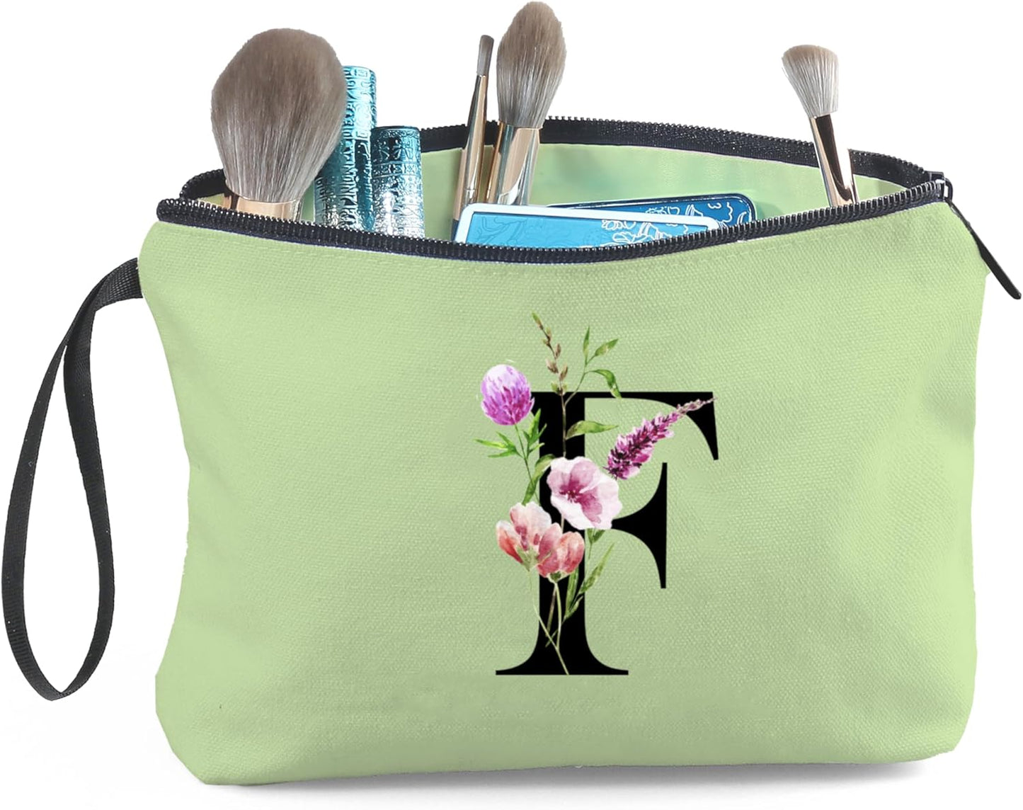 Birthday Thank You Appreciation Monogrammed Gifts for Mom Aunt Teacher Sister Friend Coworkers Bride Bridesmaid Makeup Cosmetic Bag with Mirror Mothers Day Christmas Graduation F
