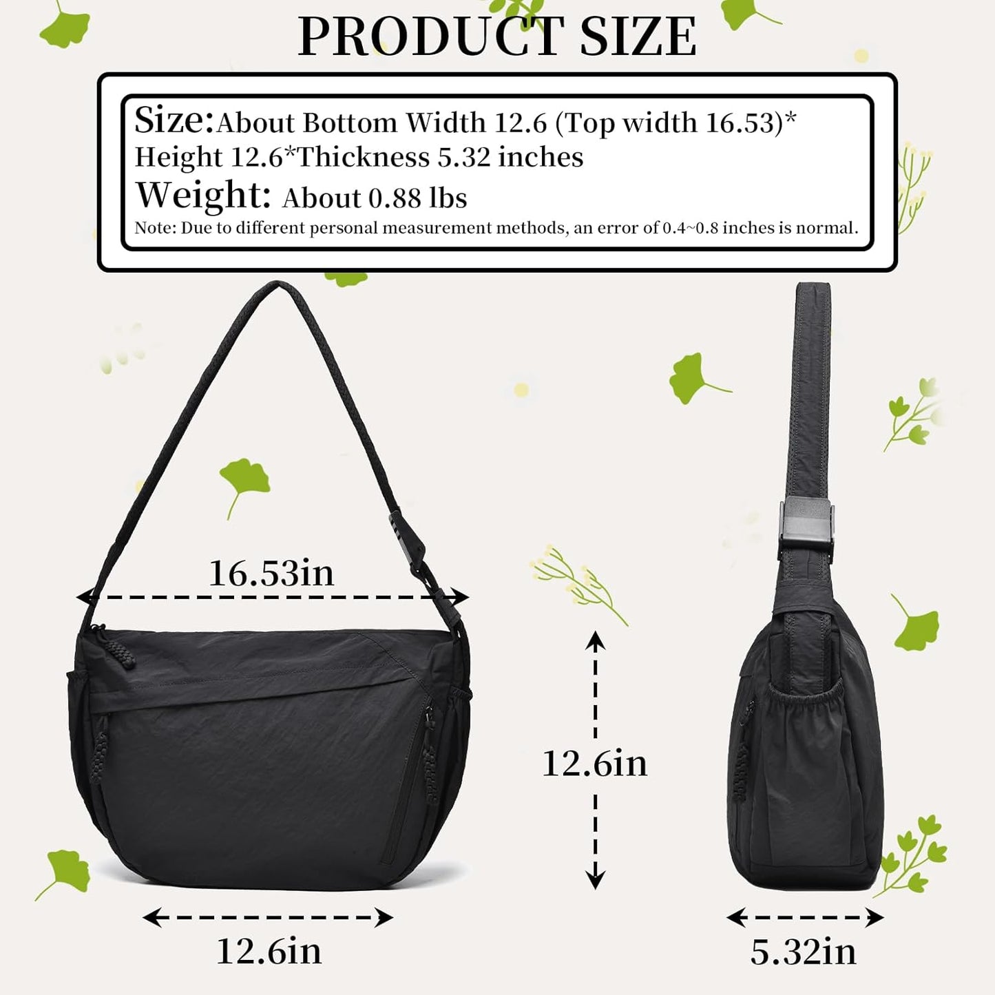 FSD.WG Men Messenger Bag Laptop Bag Shoulder Bag Large Capacity Computer Casual Bag for Work College Travel