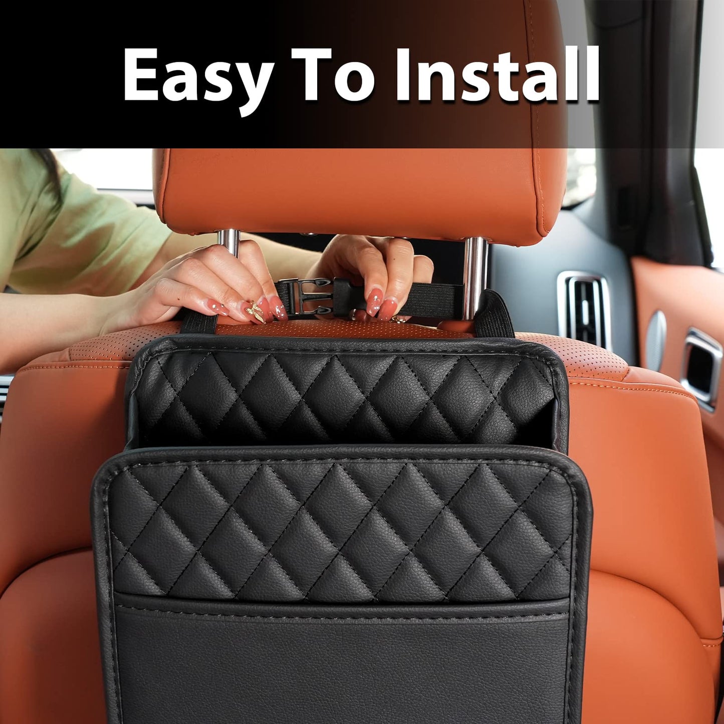 FrgKbTm Car Seat Back Hanging Bag Car Document Holder Multi-Pocket Bottle Bag Storage Box Organizer