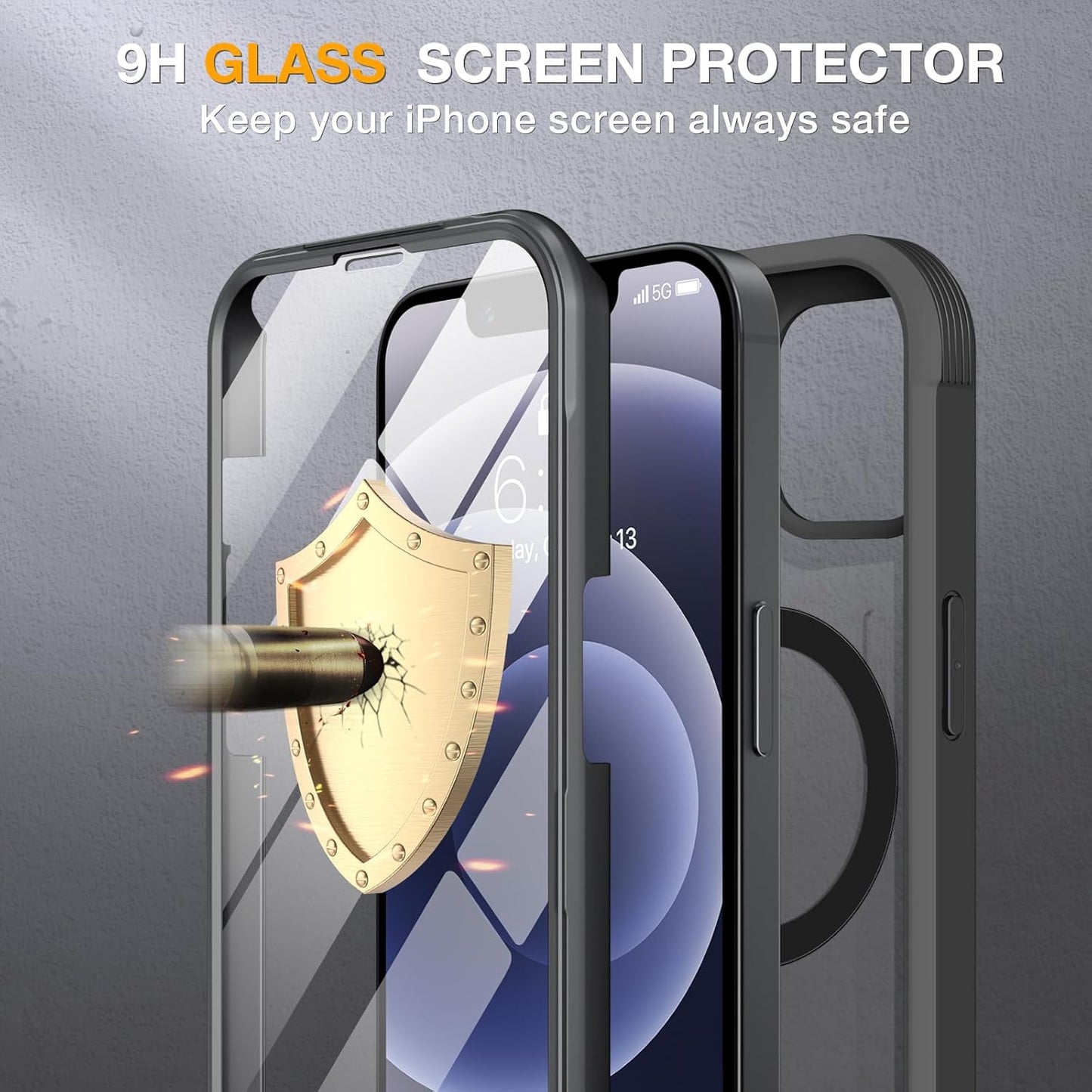 Miracase Magnetic for iPhone 12/12 Pro Case 6.1 inch, (Compatible with MagSafe) Upgrade Full-Body