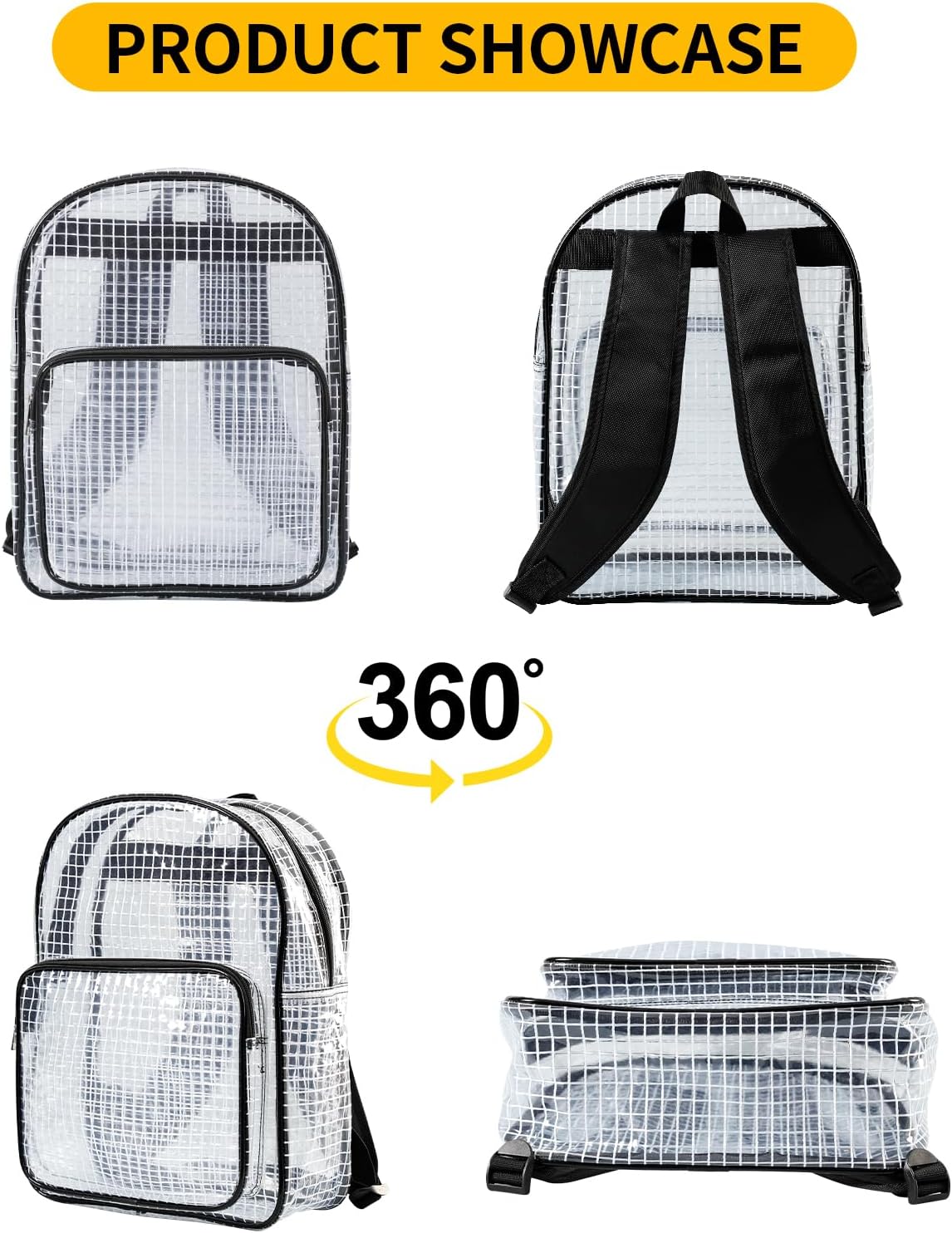 15.7 Inch Tool Backpack-Transparent & Anti-static Cleanroom Engineer Tool Bag for Work and Travel(fabric shoulder straps)