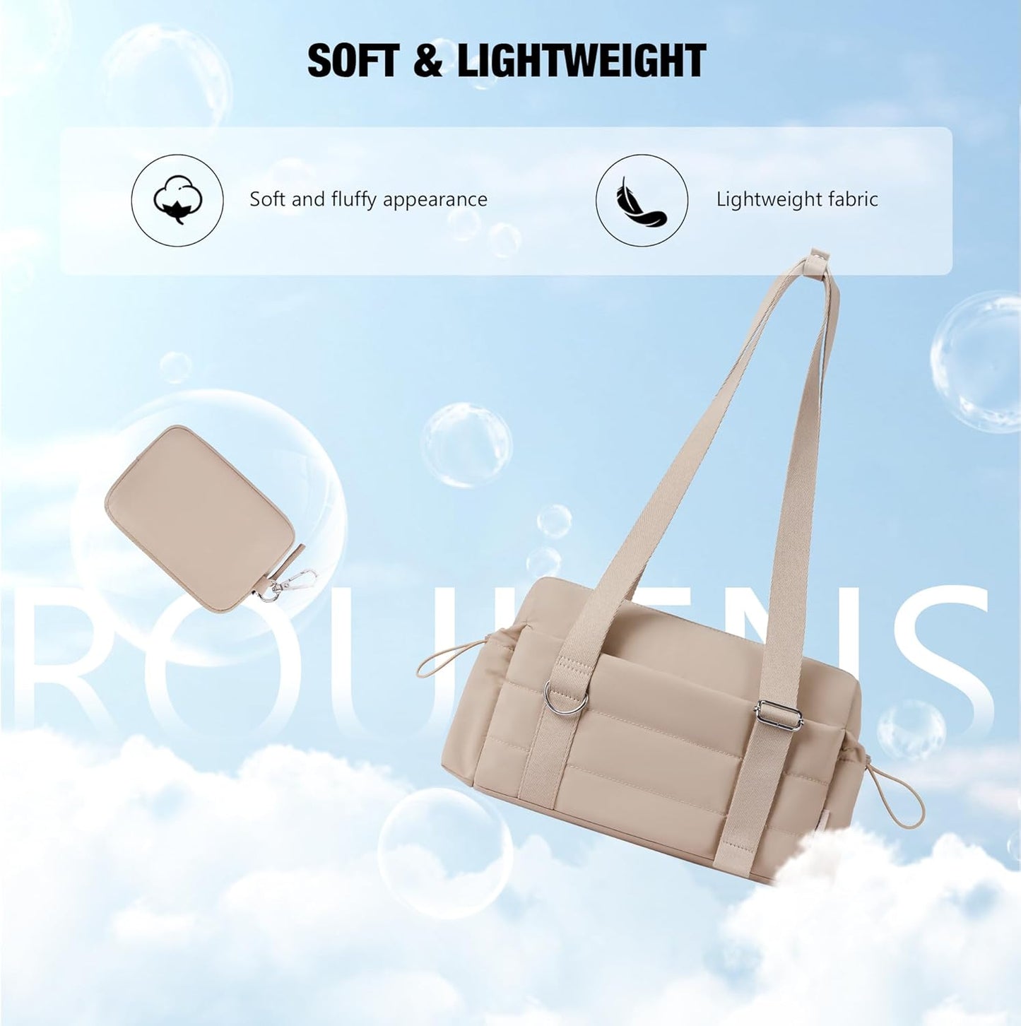 ROULENS Small Gym Bag for Women 2 Set Mini Gym Duffle Bag with Wet Compartment and Coin Wallet, Gym