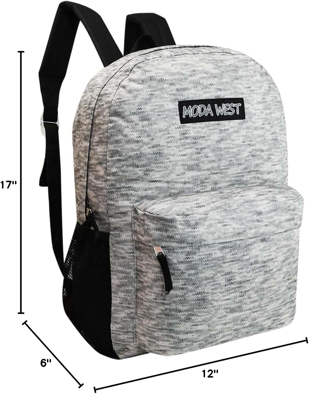 24-Pack 17" Classic Backpacks for Kids - Bookbags in Bulk for Elementary, Middle, and High School Students, 12 Assorted Colors