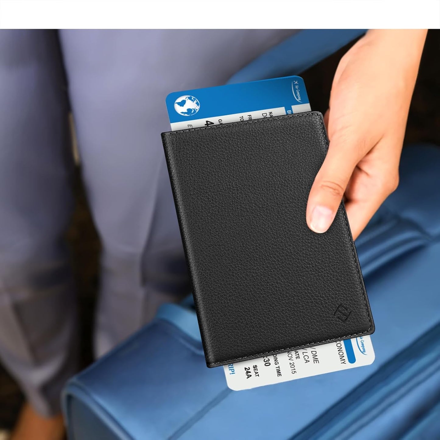 FINTIE Passport Holder, Slim Travel Wallet RFID Blocking Card Case Cover Passport Cover Protector Essentials with Credit Card Slots for Women/Men
