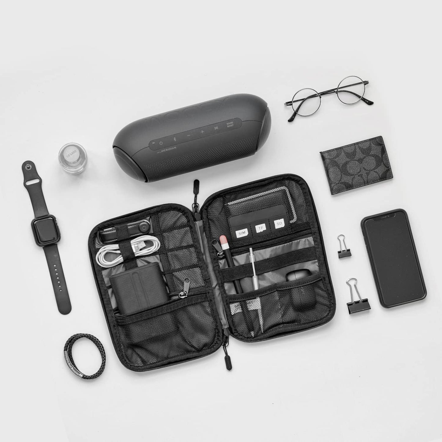 BAGSMART Large Electronic Organizer Travel Case for Tech Accessories, Black