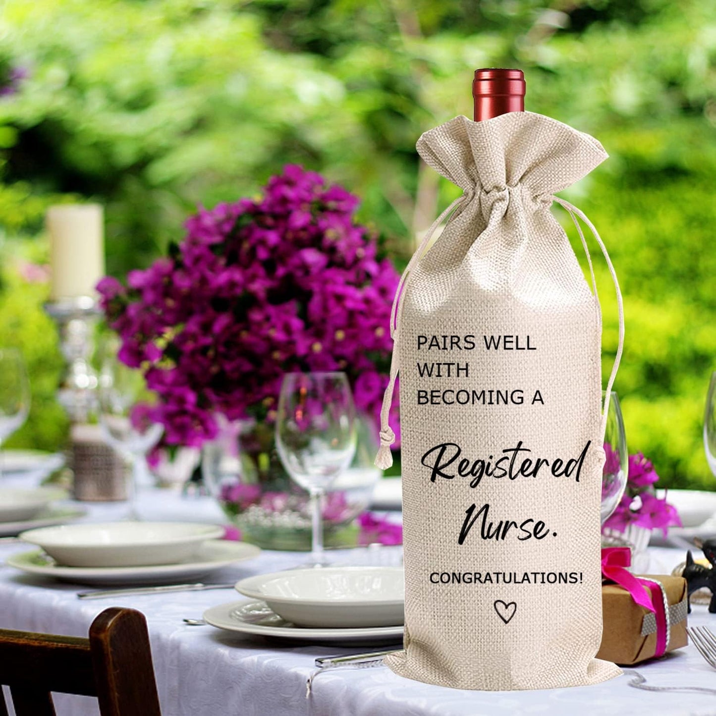 LANBAIHE Registered Nurse Wine Bag, Nursing School Gift, Gifts for Registered Nurse, RN Graduation, Nurse Week Gift