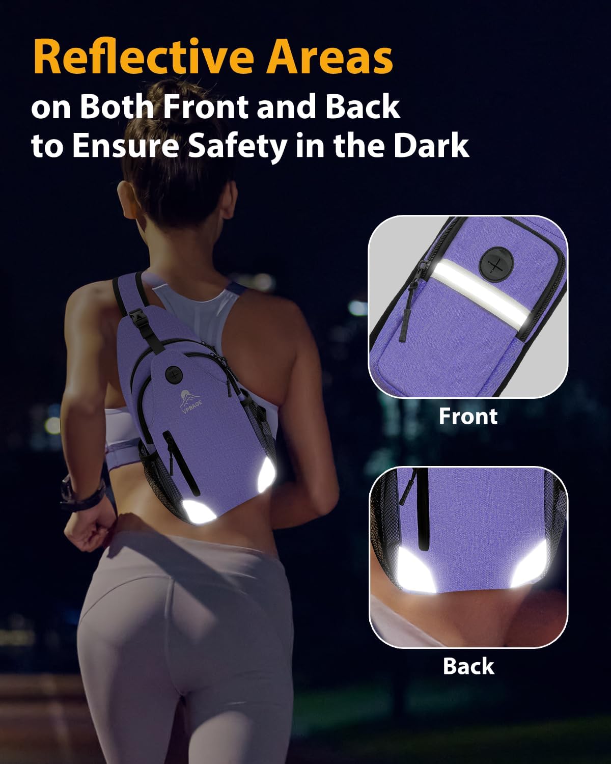 Sling Bag, Crossbody Bag for Men, Cross Body Hiking Backpack, Travel Daypack, Chest Pack with Chest Phone Holder