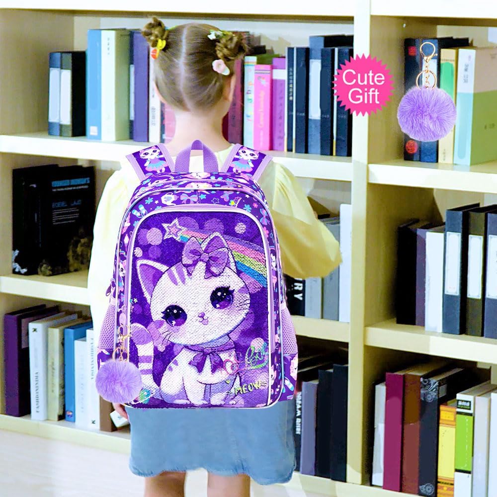 WZLVO Kids Backpack for Girls,Prechool Elementary Kindergarten School Bookbag and Lunch Box